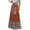 Red, variant on qolati Women's 2023 Summer Floral Maxi Skirt Vintage Belt Ruffle Hem Pleated Long Skirts High Waist Casual Tiered Boho Skirt