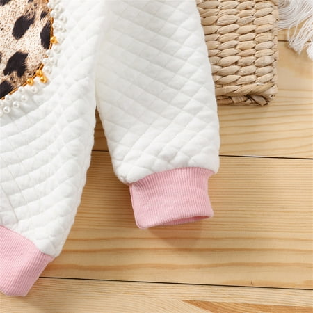 

Cathalem Kids Toddler Baby Girls Autumn Winter Valentine s Day Print Cotton Long Sleeve Sweatshirt Pants Tops Outfits Family Childrenscostume White 3-4 Years