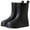 Black, variant on XIMIN Women's Mid-Calf Lightweight Rain Boots for Outdoor Garden Waterproof Comfort Anti-Slip Short Rainboots Soft Cushioned Heeled Rain Shoes