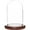 Dark Wood Base, variant on Plymor 3" x 5" Glass Display Dome Cloche (Walnut Veneer Base)