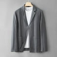 thumbnail image 2 of hotojiny Men's Lightweight Sport Coat Cotton Linen Open Front Casual Blazer Breathable Loose Fit Notched Lapel Suit Jacket, 2 of 7