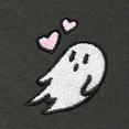 thumbnail image 2 of Dalix Heartly Ghost Embroidery Relaxed Hoodie Soft Fleece Sweatshirt Drawcord Fit Lounge Womens in Charcoal Htr XL X-Large, 2 of 5