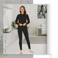 thumbnail image 5 of American Trends 2 Pack Thermal Underwear for Women Fleece Lined Base Layers Sets Cold Weather Womens Long Johns Thermal Sets Black and Gray L, 5 of 5