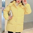 thumbnail image 4 of ABATAB Long Puffer Padded Coats for Women Detachable Hooded Winter Parka Outerwear Long Sleeve Warm Quilted Jackets with Pockets(X-Large,Yellow), 4 of 5