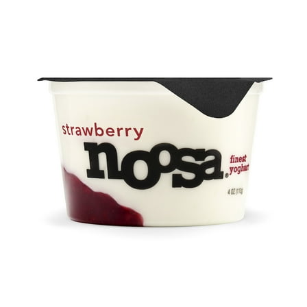Noosa Yoghurt, Whole Milk Yogurt, Velvety Smooth & Creamy, Strawberry, Single Serve 4 oz