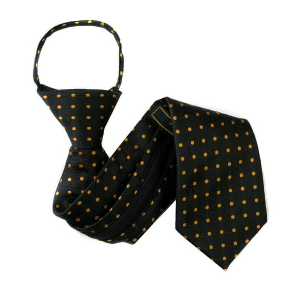 BuyYourTies - Black - Orange Boys 11 inch Zipper Necktie