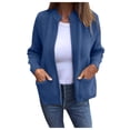 thumbnail image 2 of Kureaily Women’s Fall Winter Casual Stylish Solid Color Pocket Cardigan Jacket Loose Cardigan Coats, 2 of 5