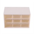 thumbnail image 2 of Portable Plastic 9 Lattice Mini Cabinets Drawer Jewelry Cosmetic Storage Box White, 2 of 5