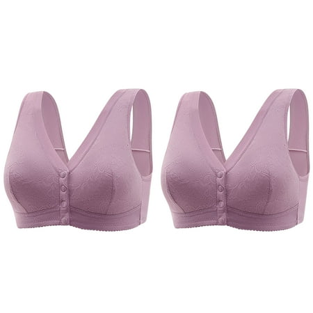 LLYWEY Front Close Sports Bras for Women Clearance Sleeping Bras Women Ladies Tie-Front Bra Style-450 Women s Plus Multiway Bra Feature Adult Female T-Shirt Sports Bras Purples 42B