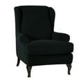 thumbnail image 1 of Mistaha Sofa Covers Wing Chair Elastic Fabric Stretch Couch Slipcover Polyester Spandex Furniture Protector (Black), 1 of 7