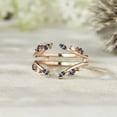 thumbnail image 2 of Marquise Alexandrite Wedding Band- Open Leaf Ring Enhancer in 14K Rose Gold Vermeil- June Birthstone, 2 of 5