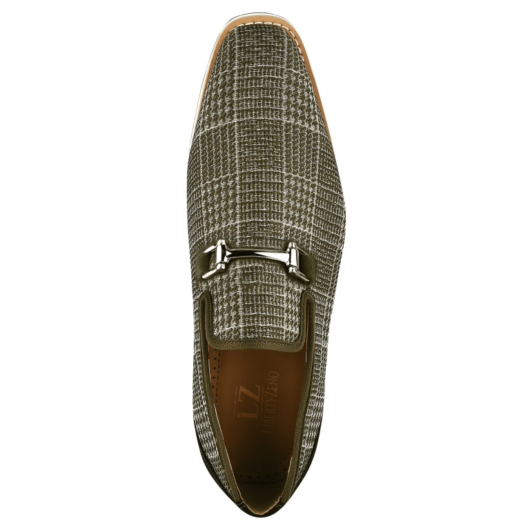LIBERTYZENO Men\'s Olive Canvas Textile Velvet Loafer Tuxedo Slip On Shoes LIBERTYZENO Mens Classic Formal Shoes Slip On Loafers, Olive  main image 3