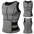 thumbnail image 4 of Chaleco de entrenamiento de cintura con cremallera y traje de sauna de neopreno para hombre, 4 of 8