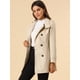 thumbnail image 2 of Abrigo de invierno con cinturón y bolsillos con doble botonadura y cuello alto para mujer Beige M, 2 of 6