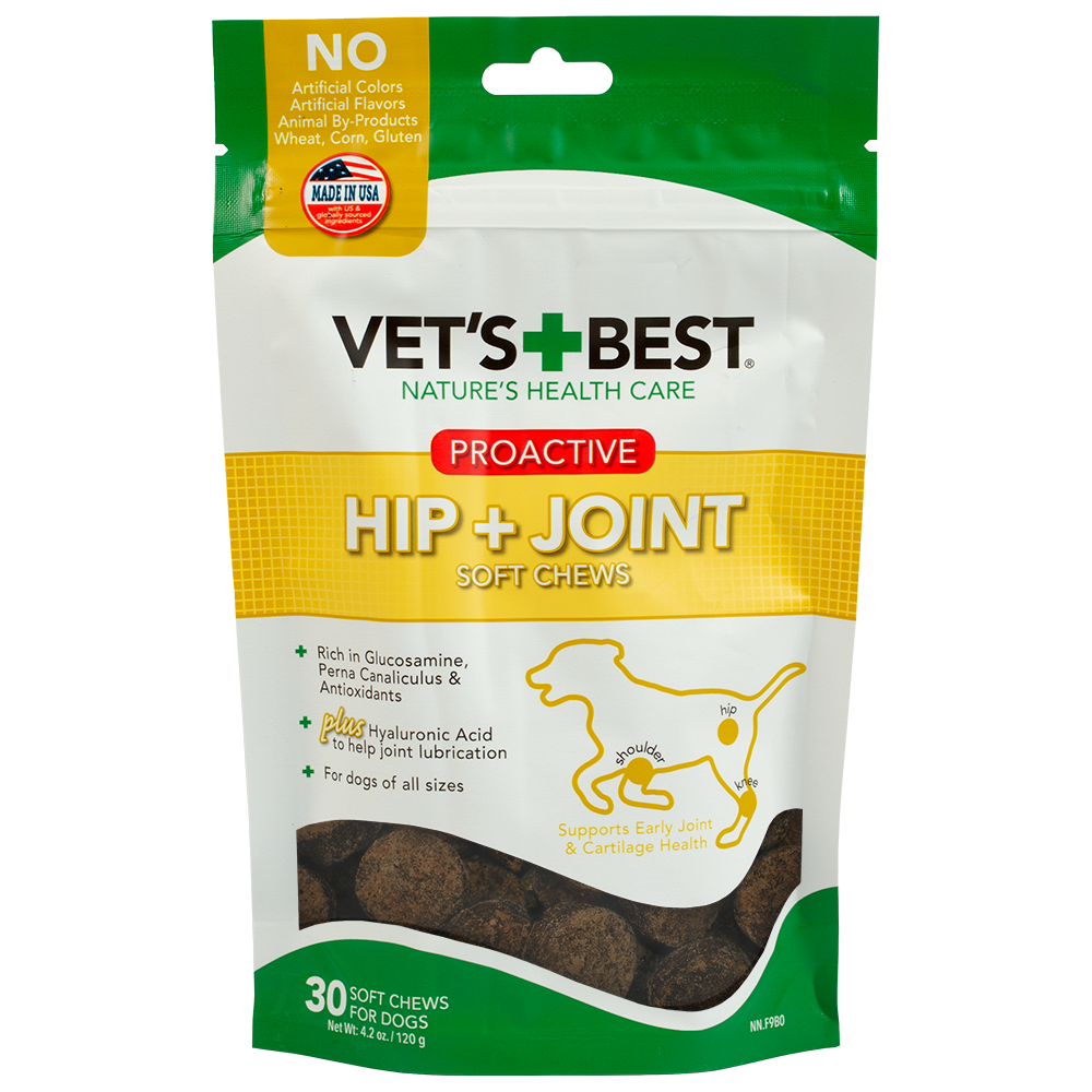 Vet's Best Proactive Hip & Joint Soft Chews Dog Supplements, 30 Day