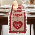 thumbnail image 3 of Table Runners 70 Inches Long Dress Scarves, Valentine's Day Farmhouse Coffee/Dining/Kitchen Table Decor, Holiday Table Runner, Red Love Heart Roses Romantic Vintage 13x70 Inch, 3 of 9