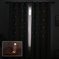 thumbnail image 3 of Blackout Star Curtain, Beautiful Bedroom For Children, Living Room Decoration, Colorful Double-Layer Star Hollow Stripe Pink Rainbow Curtain, 52*63", 3 of 7