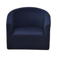 thumbnail image 2 of Solid Color Stretch Sofa Slipcover Loveseat Cushion with Arms and Seat Chair Covers Armchair Slipcovers for Bedroom Living Room Dark Blue, 2 of 10