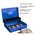 Cash Box ? Locking Steel Petty Cash Safe with Coin Tray and Money Clips