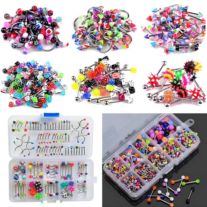 Wholesale Mix Lip Piercing Body Jewelry Barbell Ring Tongue Ring 60 pieces 