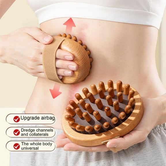 ACDANC Meridian Pressure Brush Wood Therapy Massage Brush for Belly Fat Cellulite Remover Natural Wooden Body Brush for Muscle Pain Relief