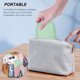 thumbnail image 1 of Bolsa de cosméticos pequeña de cuero PU con cremallera de doble capa abierta de par en par para mujeres y niñas, 1 of 6