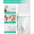 thumbnail image 3 of No Hook Shower Curtain with Snap-in Liner, Coastal Ocean Waterproof Fabric Bathroom Curtains, Summer Beach Coral Shell Starfish Bath Curtains & Mesh Top Window Standard 72''x72'', 3 of 6
