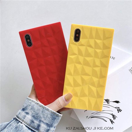 Square Iphone Xs Max Case For Girls Hosgor 3d Cute Candy Color Diamond Lattice Soft Cover Four Corner Reinforced Walmart Canada