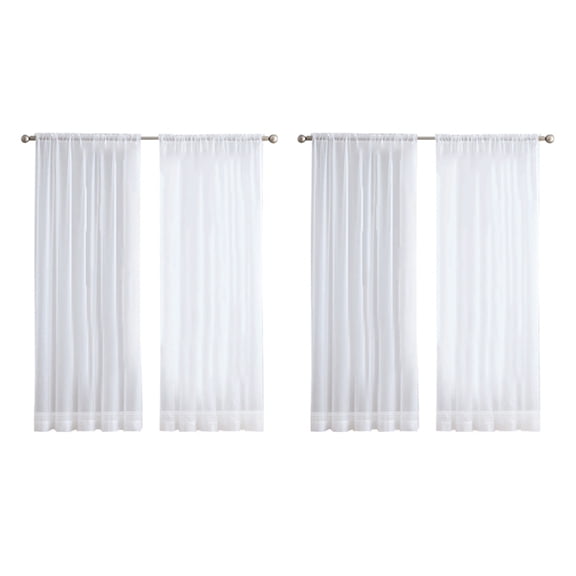 4Pcs Super Soft Great Hand Feeling White Tulle Curtains for Living Room Modern Veil Chiffon Solid Sheer Voile