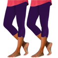 thumbnail image 3 of FNFYFH Liquidation Pantalons Capris de Yoga Durables pour Femmes en Coton, Violet, 3 of 7