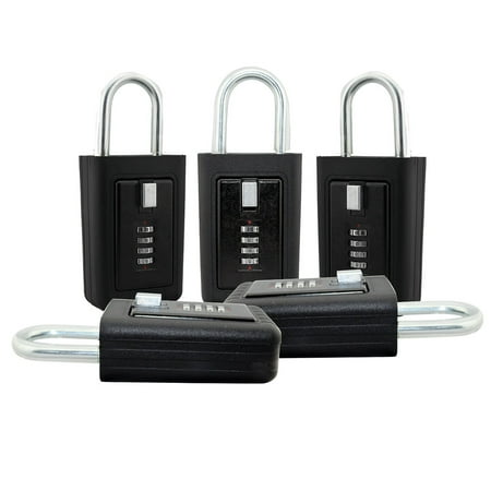 Line Mounting - Lion Locks LS-8900 REALTOR Key Lock Box - 5 Pack Lockbox Combination 4 Pin Dial Safe Vault - Portable Outdoor Stor a key - Door Handle or Fence Mount - Heavy Duty Slimline Storage