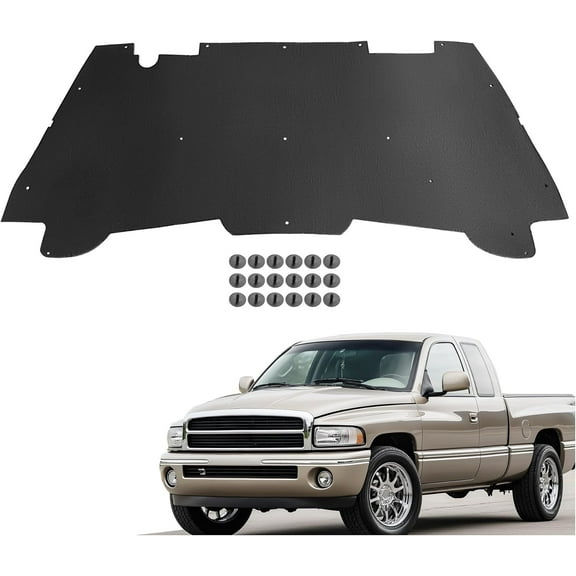 KOJEM Under Hood Insulation Compatible with 1994-2002 Dodge Ram 1500 2500 3500 Truck Hood Insulation Pad Heat Blanket Replacement with Clips
