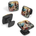 thumbnail image 2 of 4 Pcs Cabinet Handle Drawer Pulls Leopard Knobs with Screws Square Furniture Office Cabinet Knob Decoration, 2 of 7