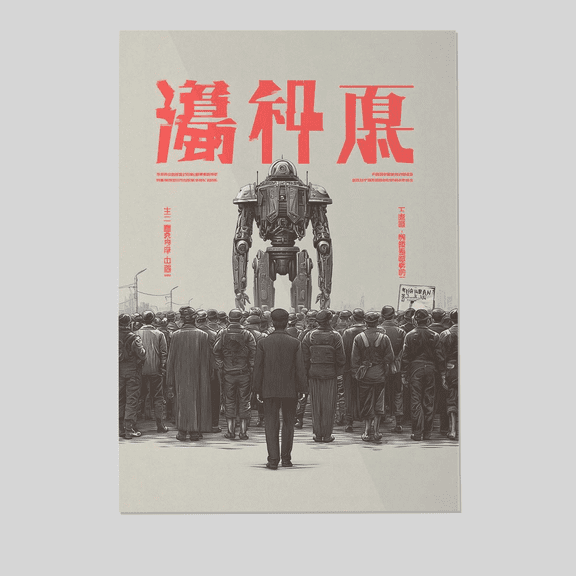 Mecha Propaganda Poster • Retro Sci-Fi Robot Art Full Size 24''x36'' The Golden Shop