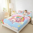 thumbnail image 4 of Homewish Kawaii Unicorn Girl 4pcs Bed Sheets,Cartoon Gradient Rainbow King Sheets,Dreamy Princess Super Cozy Sheet Set,Breathable Home Decor, 4 of 7