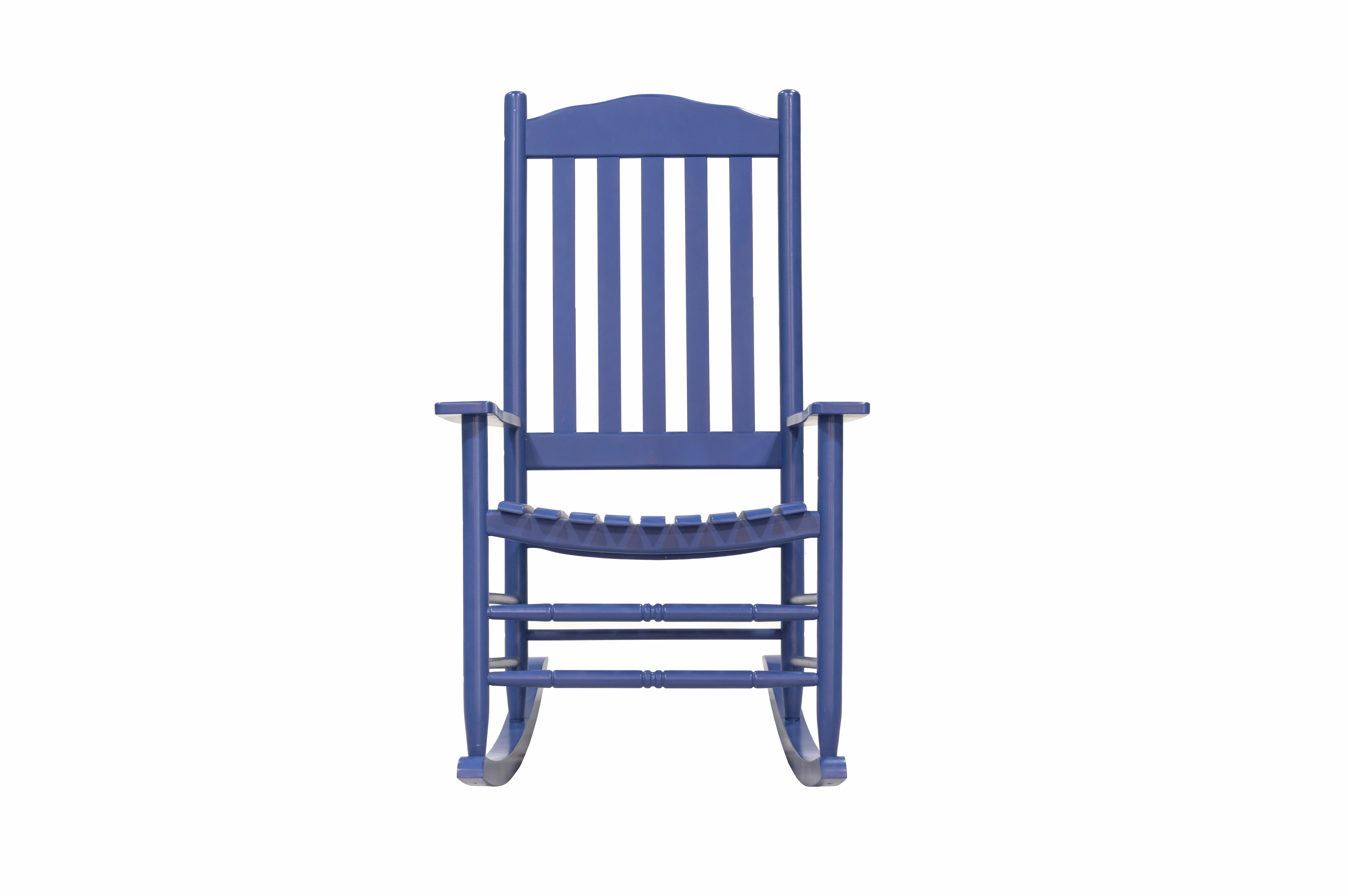 Outdoor Patio Garden Furniture 3-Piece Wood Porch Rocking Chair Set, Weather Resistant Finish,2 Rocking Chairs and 1 Side Table-Blue - image 4 of 11