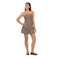 thumbnail image 3 of Forever 21 Women’s Strapless Mini Dress, Drop Waist Ruched Bodycon Silhouette with Flared Ruffle Hem for Parties and Going-Out Looks, XS-XL, 3 of 6