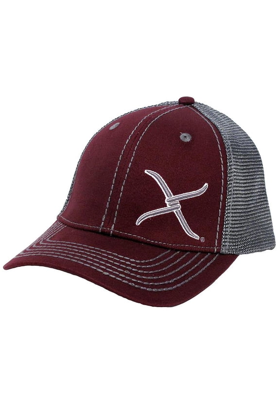 Snap Back Cap Burgundy and Grey