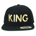 thumbnail image 1 of Trendy Apparel Shop Flexfit King Metallic Gold Embroidered Flat Bill Snapback Cap, 1 of 2