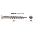 thumbnail image 2 of DeckWise #8x1-1/2" Stainless Steel Trim-Head Deck Screws, Cedar, T15 Head, Covers 50 Sq. Ft. of Decking (100 Pack), 2 of 3
