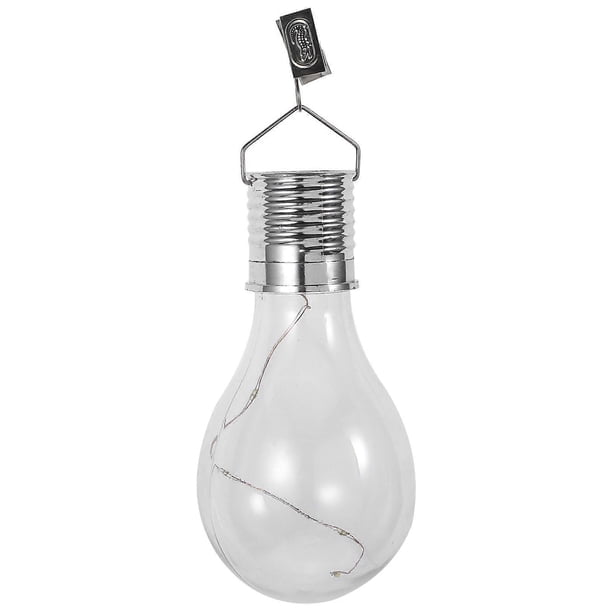 Waterproof Solar Rotatable Hanging LED Light Lamp Bulb for Outdoor Garden Camping (Transparent Shell with Warm White Light)