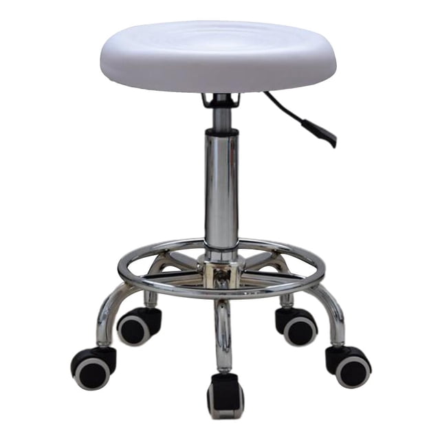 Taburete de Salon de Spa Baoblaze con Elevador de Gas Blanco