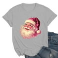 thumbnail image 4 of Christmas T Shirt for Women Xmas Satan Claus Print Short Sleeve Crew Neck Basic Tees Funny Gifts Holiday Casual Blouses, 4 of 4