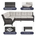 thumbnail image 3 of PARKWELL Outdoor Patio Furniture Set with Fire Pit Table,All-Weather Conversation L-Shaped Sectional Sofa with No-slip Thick Cushions,Backyard Porch Garden Poolside Balcony Set,Brown/Beige, 3 of 9