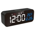 thumbnail image 1 of QualitChoice LED Digital Mirror Alarm Clock Table Electronic Temperature Date Display Desktop Bedroom Bedside Office Ornaments Black, 1 of 6