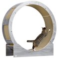 thumbnail image 1 of PawHut 36" Cat Wheel for Indoor Cats with Brake, Scratching Pads, Grey, 1 of 10