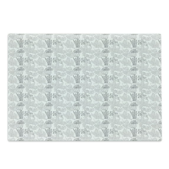 Leaves Cutting Board, Exotic Foliage in Pots Urban Tropic Interior Houseplants Cactus Monstera Leaves, Decorative Tempered Glass Cutting and Serving Board, in 3 Sizes, by Ambesonne