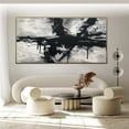 thumbnail image 3 of Black and white abstract canvas wall art, large framed landscape painting, white modern minimalist living room wall decor,(41*81cm)16*32 Inches,Unstretched,Frameless, 3 of 4