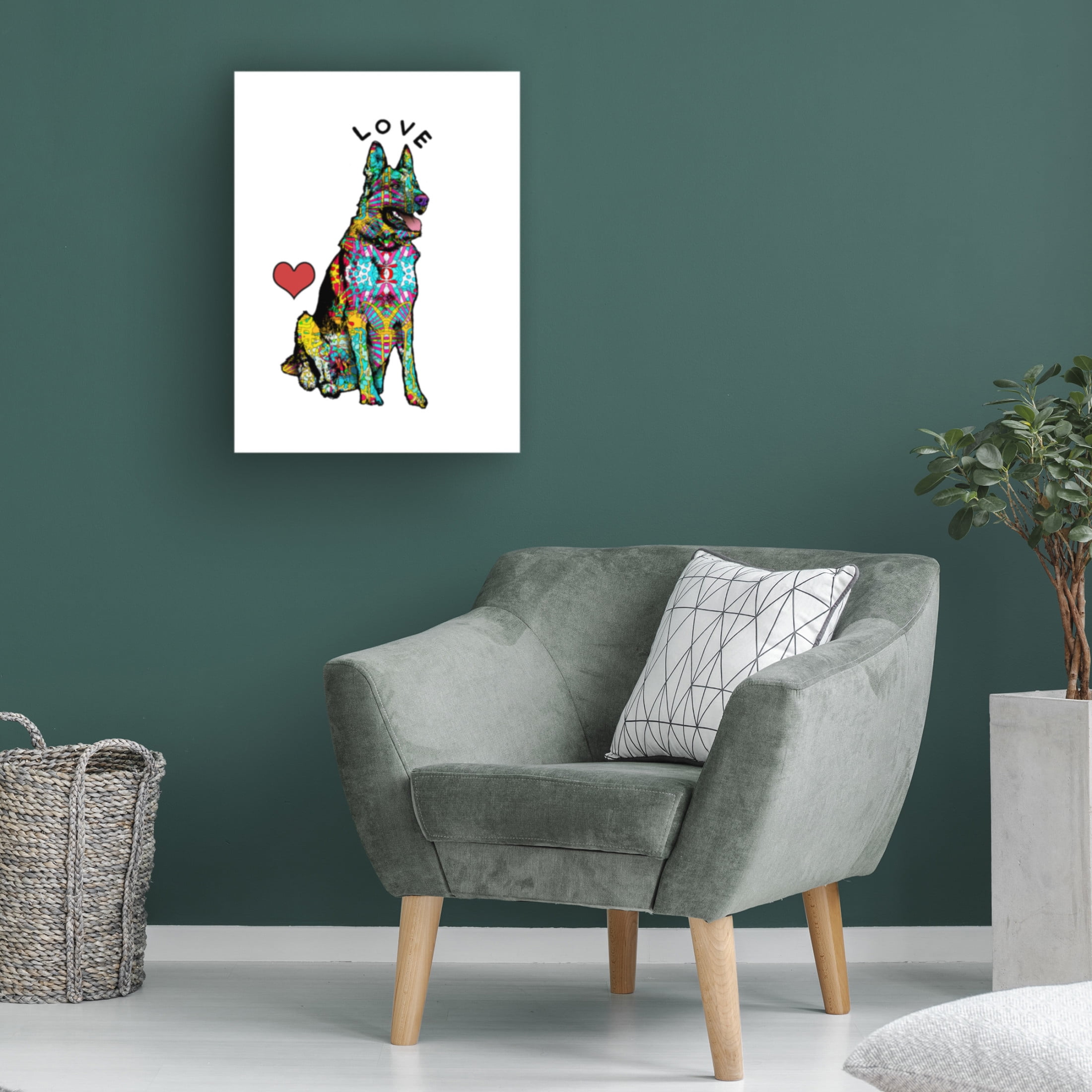 Canvas Wall Art - Dean Russo 'Love Shepherd' Wall Art for Living Room, Bedroom, or Office Décor by Trademark Fine Art - 18 x 24 Inches