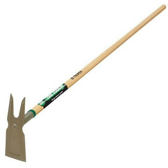 Truper 2 Prong Weeder Hoe Tru Tough - Steel Head, Wood Handle - 2 Piece